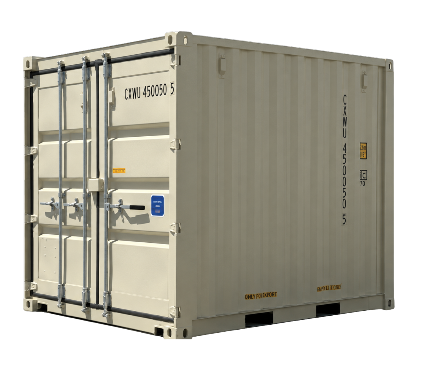 10ft New Storage Container With cargo doors and lockbox