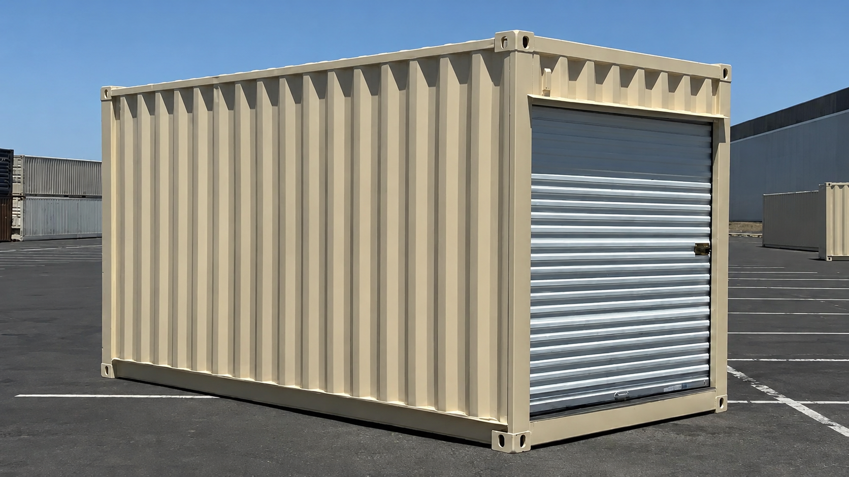 16ft Refurbished High Cube Storage Container w/ Roll-Up Door