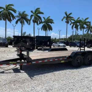 BIG TEX 7×18 EQUIPMENT TRAILER 7 TON 14ET-18 KNEE RAMPS