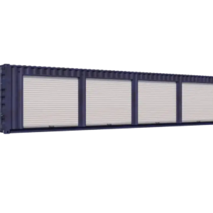 40ft Used Storage Container w/ Four 8ft Roll-up Doors on Right Side