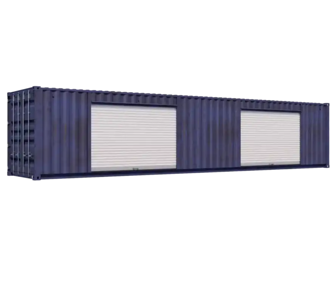 40ft Used Storage Container w/ Two 10ft Roll-up Doors on Right Side