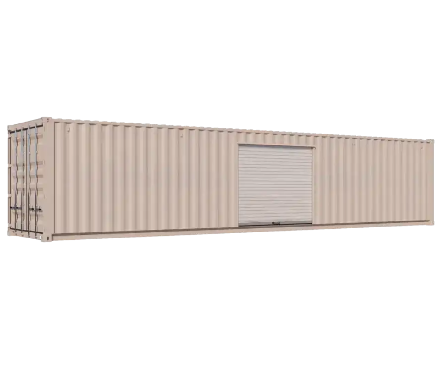 40ft Refurbished Storage Container w/ One 8ft Roll-up Door on Right Side