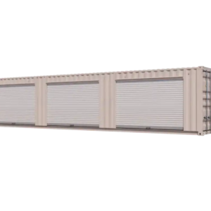 40ft Refurbished Storage Container w/ Three 8ft Roll-up Doors on Left Side