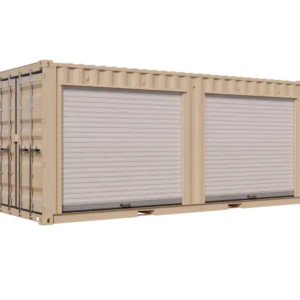 20ft New Storage Container w/ Two 8ft Roll-up Doors on Right Side