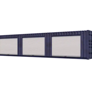 40ft Used Storage Container w/ Three 8ft Roll-up Doors on Left Side