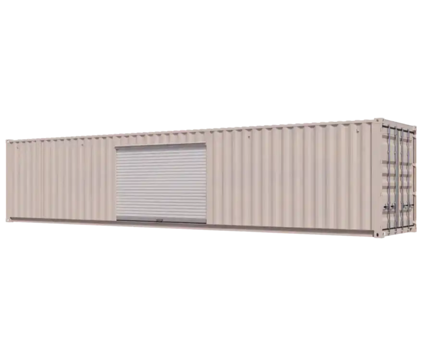 40ft Refurbished Storage Container w/ One 10ft Roll-up Door on Left Side