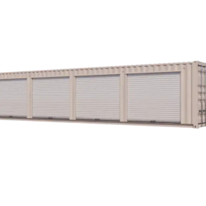 40ft Refurbished Storage Container w/ Four 8ft Roll-up Doors on Left Side