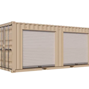 20ft New Storage Container w/ Two 7ft Roll-up Doors on Right Side