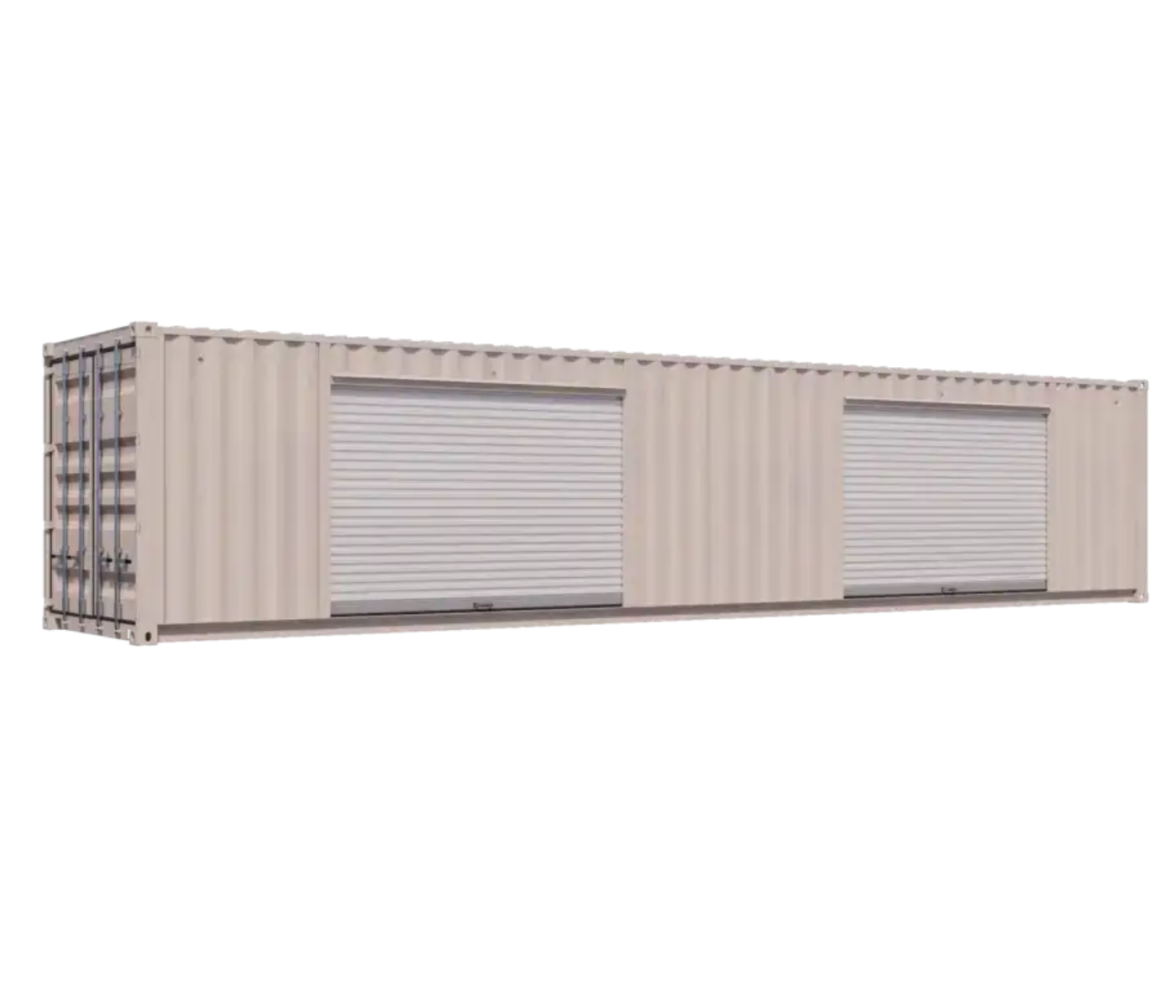 40ft Refurbished Storage Container w/ Two 10ft Roll-up Doors on Right Side
