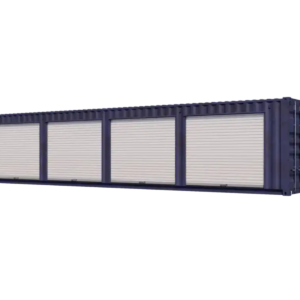 40ft Used Storage Container w/ Four 8ft Roll-up Doors on Left Side