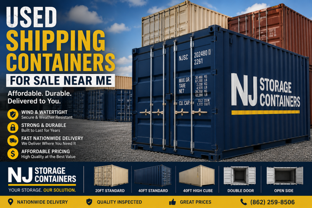 Used shipping containers for sale near me at NJ Storage Containers container yard